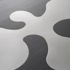 Masă de cafea din larice lăcuit negru cu inserții din oțel inoxidabil satinat - Vergine Viadurini