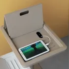 Masuta laterala canapea metal si PVC inaltime reglabila pentru tableta - Tekniko Viadurini