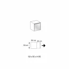 Măsuță canapea sau noptieră din sticlă afumată cu sertar din lemn - Mantra Viadurini