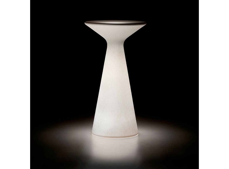Masă de cafea în aer liber, luminată, din polipropilenă albă, fabricată în Italia - Desmond Viadurini