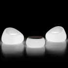 Masuta de cafea rotunda luminoasa de gradina din polietilena Made in Italy - Tibaldo Viadurini