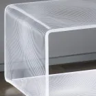 Masuta De Cafea Luminoasa Led Acrilic Transparent Gravata Laser Decor - Robiola Viadurini
