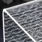 Masuta De Cafea Luminoasa Led Acrilic Transparent Gravata Laser Decor - Robiola Viadurini