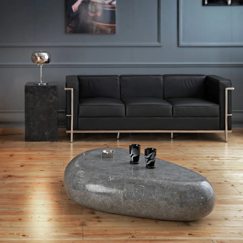 Masuta de cafea moderna in forma de piatra fosila - Beth Viadurini