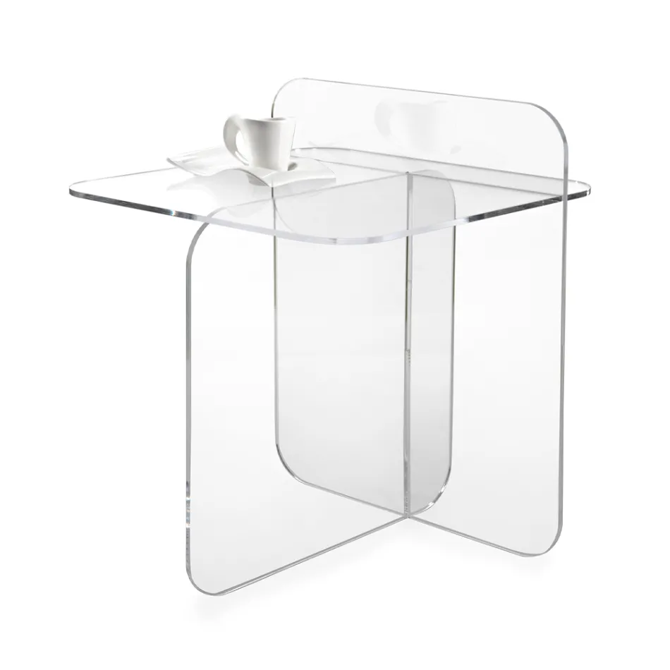 Masuta de cafea moderna din plexiglas pentru living, fabricata in Italia - Ariel Viadurini