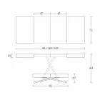 Măsuță de cafea modernă din lemn și metal transformabil Made in Italy - Spirit Viadurini
