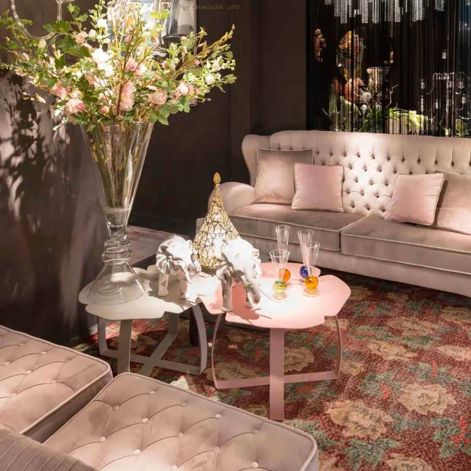 tabel de metal formă modernă cu laser de flori tăiate Andy Viadurini