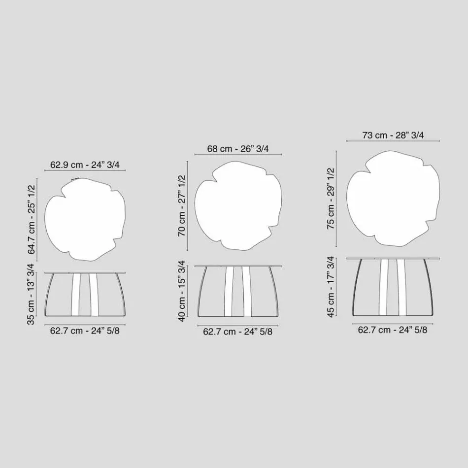 tabel de metal formă modernă cu laser de flori tăiate Andy Viadurini