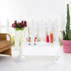 tabel modern drapat în plexiglas alb Asia, made in Italy Viadurini