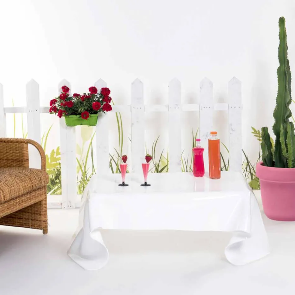 tabel modern drapat în plexiglas alb Asia, made in Italy Viadurini