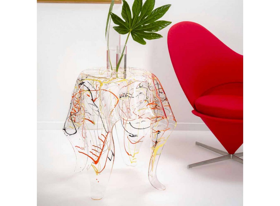 Pânză de cafea modernă din piele de plexiglasă din Italia, Otto Viadurini