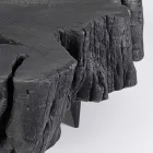 Masuta Neagra Homemotion din Otel si Lemn Natural de Salcam - Camala Viadurini