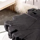 Masuta Neagra Homemotion din Otel si Lemn Natural de Salcam - Camala Viadurini