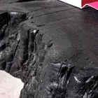 Masuta Neagra Homemotion din Otel si Lemn Natural de Salcam - Camala Viadurini