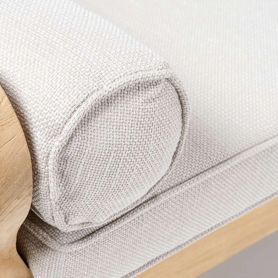 Masă de cafea sau Pouf și perne în exterior din tec natural - Circe Viadurini