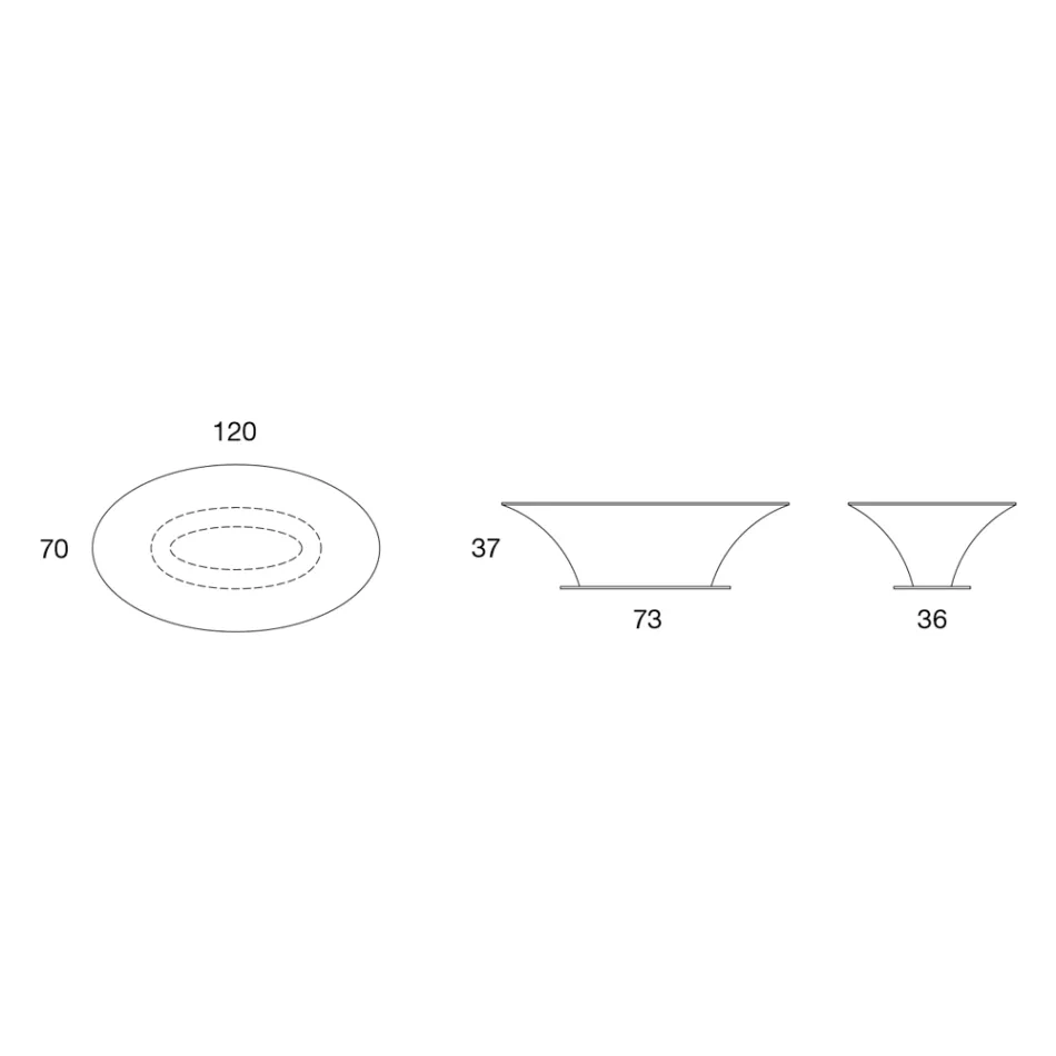 Boat Design Masuta Ovala Metal si Sticla Gravata - Imbarcare Viadurini
