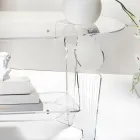 Ilaria - Masă de cafea ovală din plexiglas transparent, fabricată în Italia Viadurini