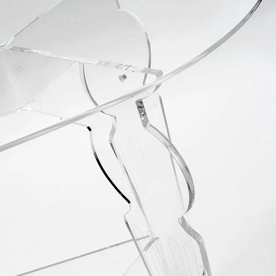 Ilaria - Masă de cafea ovală din plexiglas transparent, fabricată în Italia Viadurini
