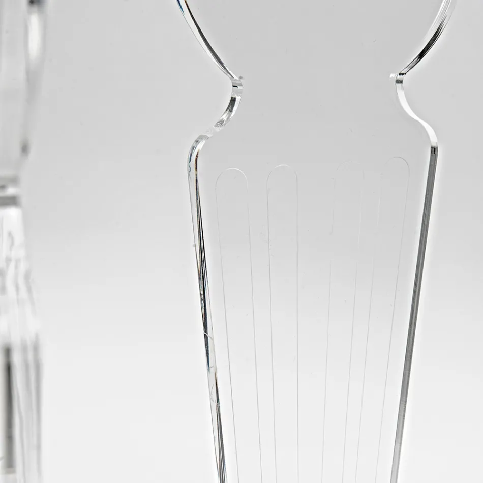 Ilaria - Masă de cafea ovală din plexiglas transparent, fabricată în Italia Viadurini