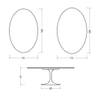Masă de cafea ovală Saarinen Tulip, 41 cm, în ceramică Florim, alb mat - stacojiu Viadurini