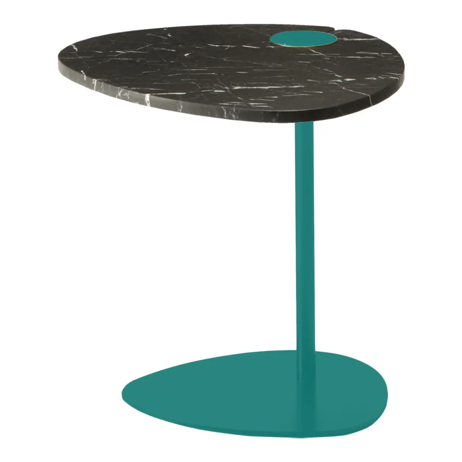 Masuta de cafea pentru living din metal si marmura Marquinia, design de lux - Yassine Viadurini