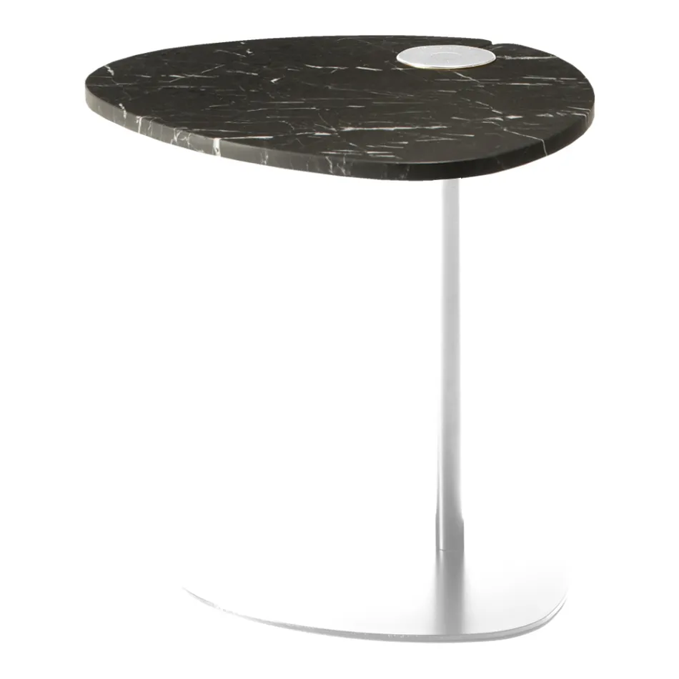 Masuta de cafea pentru living din metal si marmura Marquinia, design de lux - Yassine Viadurini