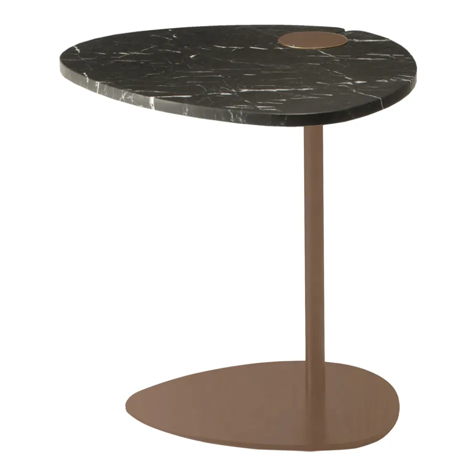 Masuta de cafea pentru living din metal si marmura Marquinia, design de lux - Yassine Viadurini