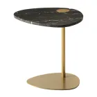 Masuta de cafea pentru living din metal si marmura Marquinia, design de lux - Yassine Viadurini