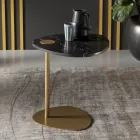 Masuta de cafea pentru living din metal si marmura Marquinia, design de lux - Yassine Viadurini