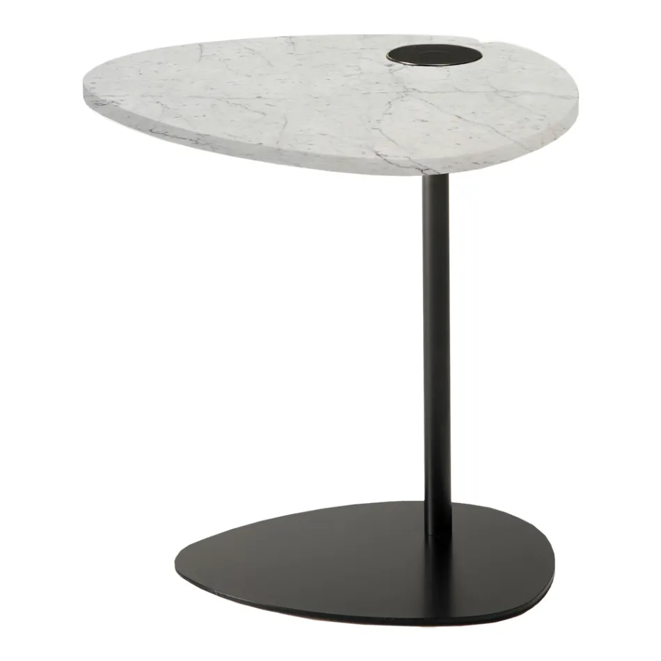 Masuta de cafea pentru living din metal si marmura Marquinia, design de lux - Yassine Viadurini