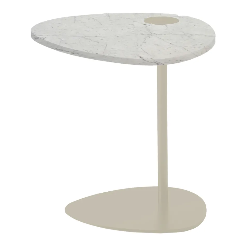 Masuta de cafea pentru living din metal si marmura Marquinia, design de lux - Yassine Viadurini