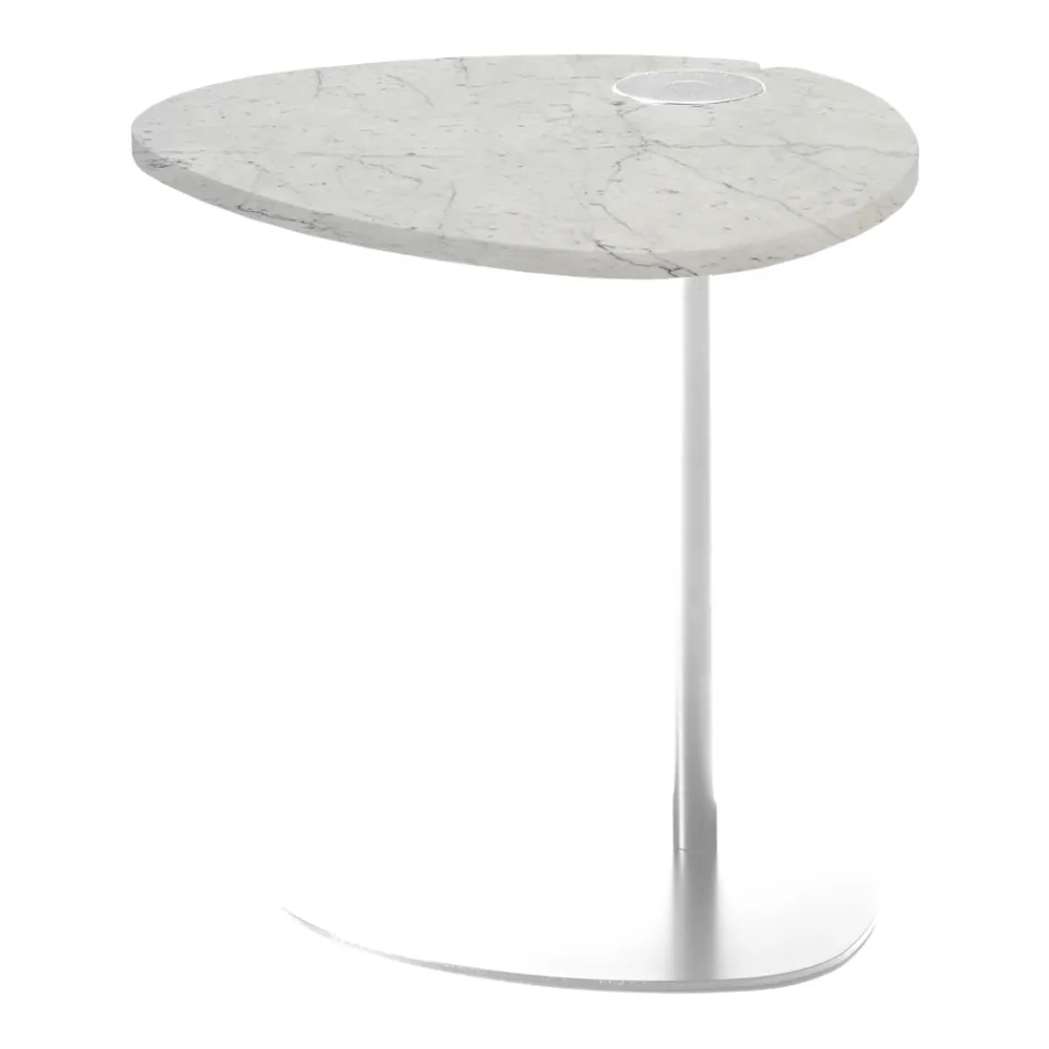 Masuta de cafea pentru living din metal si marmura Marquinia, design de lux - Yassine Viadurini