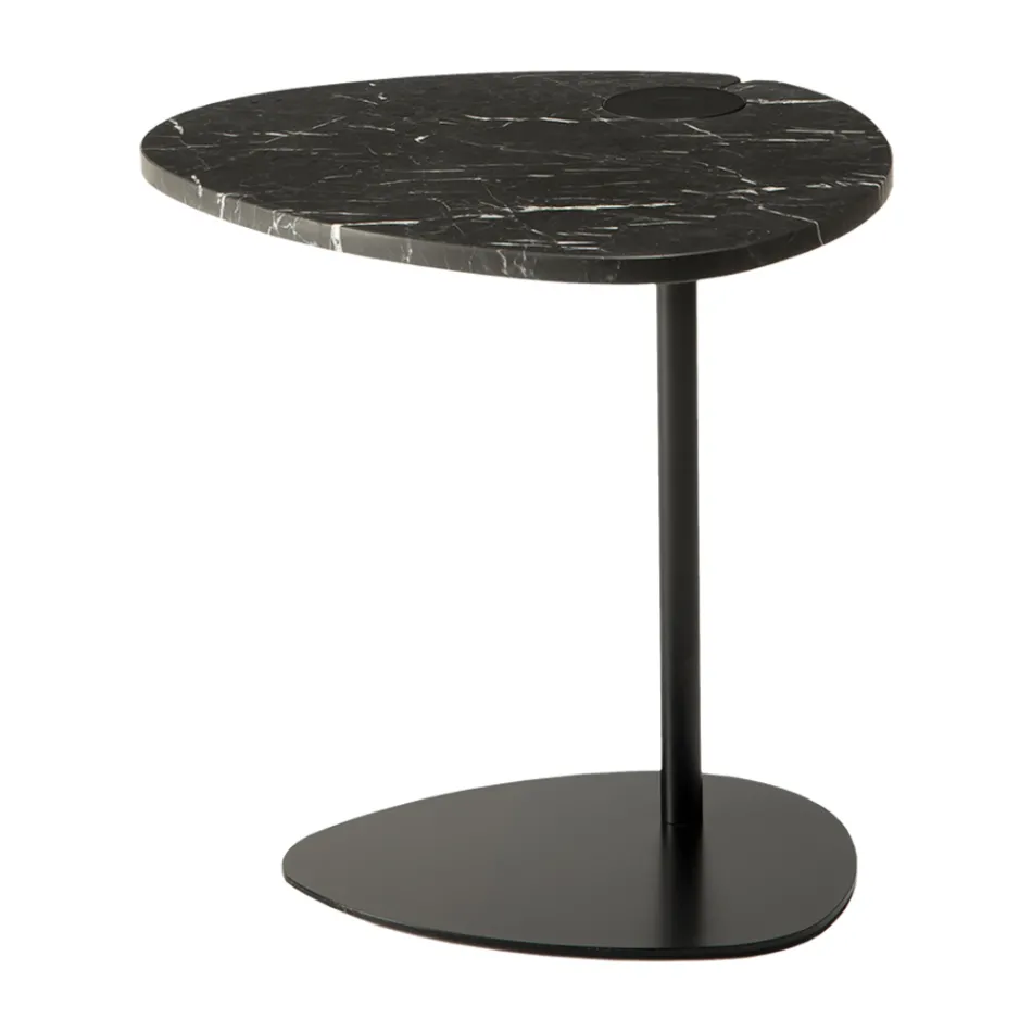 Masuta de cafea pentru living din metal si marmura Marquinia, design de lux - Yassine Viadurini