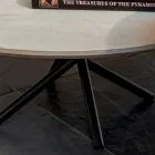 Masuta de cafea rotunda pentru living Baza metalica si ceramica Oapca - Shanghai Viadurini