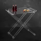 Masa Plianta cu Tava din Cristal Acrilic Transparent - Makete Viadurini