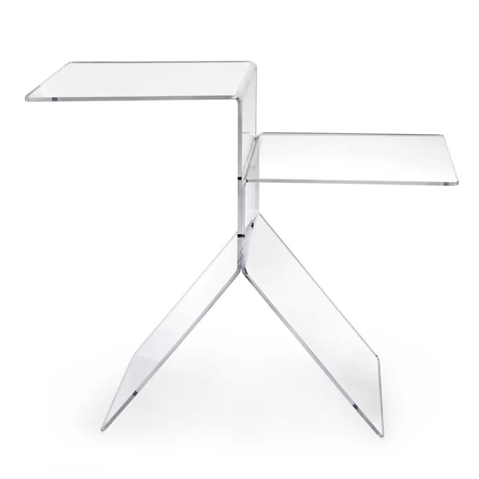 Masuta de cafea din plexiglas colorat transparent pentru camera de zi Made in Italy - Kamon Viadurini