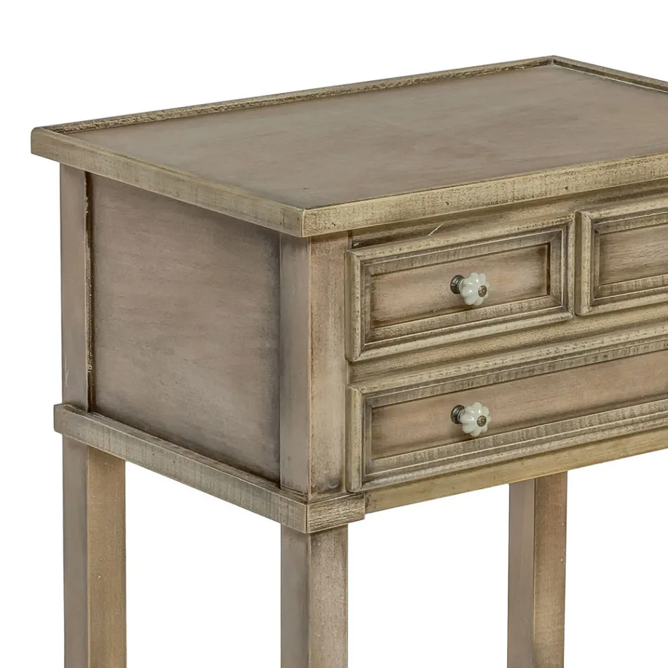 Masa telefonica cu 3 sertare si raft Made in Italy - Culsu Viadurini