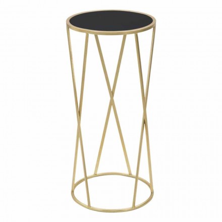 Suport telefonic rotund în fier și sticlă - Credință Viadurini