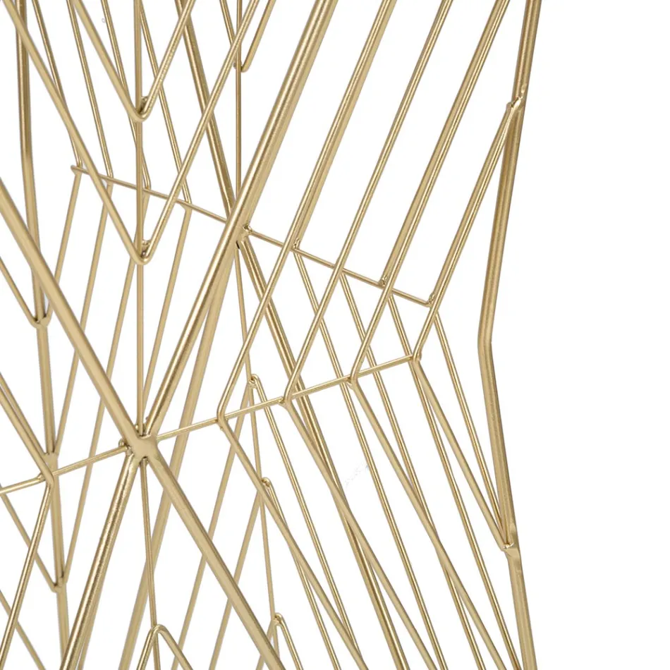 Masa telefonica din fier auriu si blat din sticla cu oglinda - Olivia Viadurini