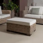 Masuta de cafea de gradina-Puf in Kubù gri cu perna - Cerys Viadurini