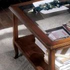 Masuta de cafea patrata pentru living cu blat din sticla Made in Italy - Tepeyoti Viadurini