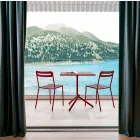 Masă pătrată de metal pătrat și tabla de exterior realizată în Italia - Barnabas Viadurini