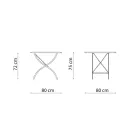 Masa de exterior plianta patrata din otel galvanizat Made in Italy - Selvaggia Viadurini