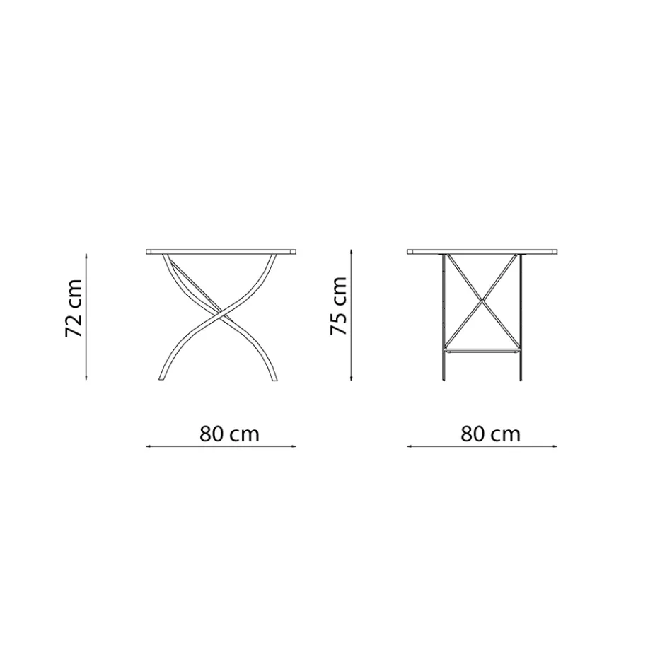 Masa de exterior plianta patrata din otel galvanizat Made in Italy - Selvaggia Viadurini