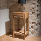 Masă de cafea din lemn masiv de tec cu 1 sertar - Acril Viadurini