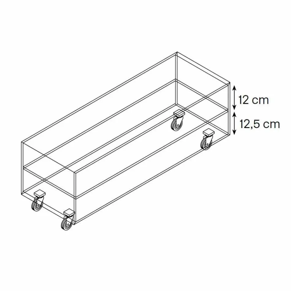 Masă de cafea dreptunghiulară din sticlă extralight cu sertare Made in Italy - Ganzo Viadurini
