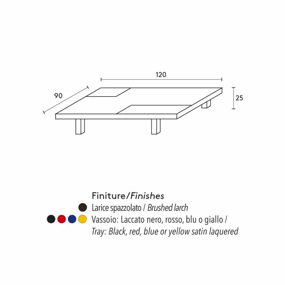 tabel dreptunghiular modern cu built-in tăvi amovibile Iris Viadurini