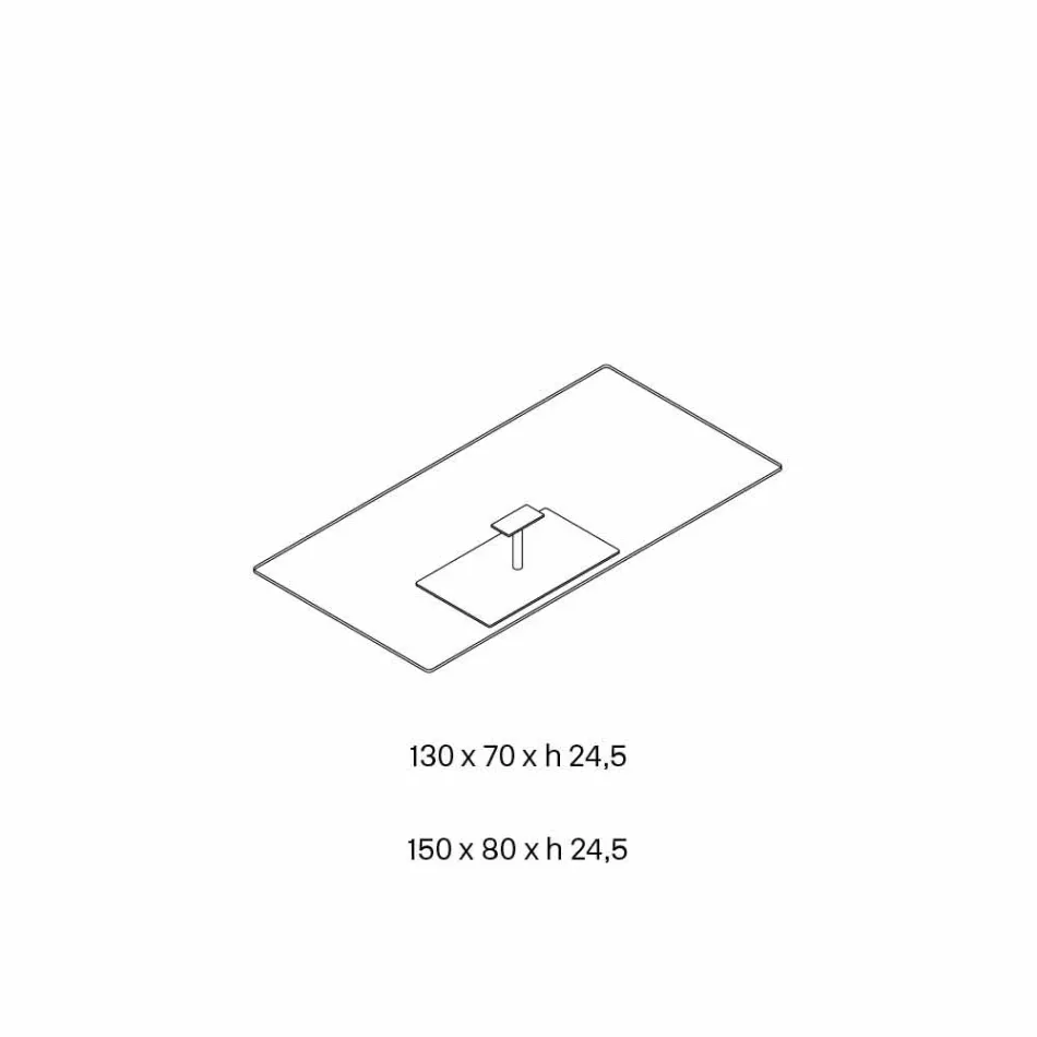 Masă de cafea dreptunghiulară pentru sufragerie în sticlă extra-clară sau afumată - Giovannino Viadurini