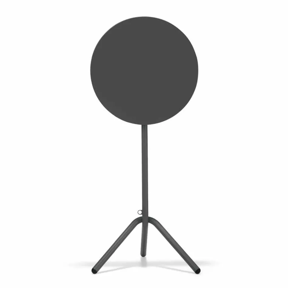 Masă rotundă înaltă în aer liber din metal și tablă realizată în Italia - Baldric Viadurini