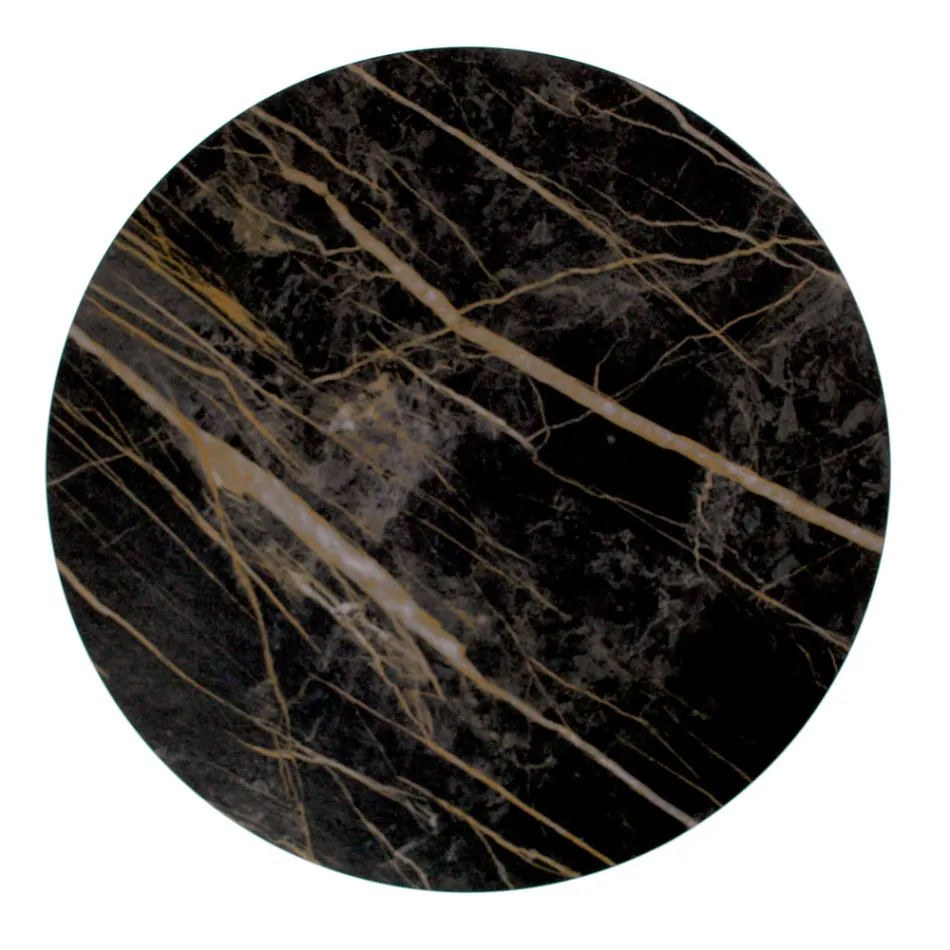 Masuta de cafea rotunda cu baza din otel si blat din gresie Made in Italy - Alisea Viadurini